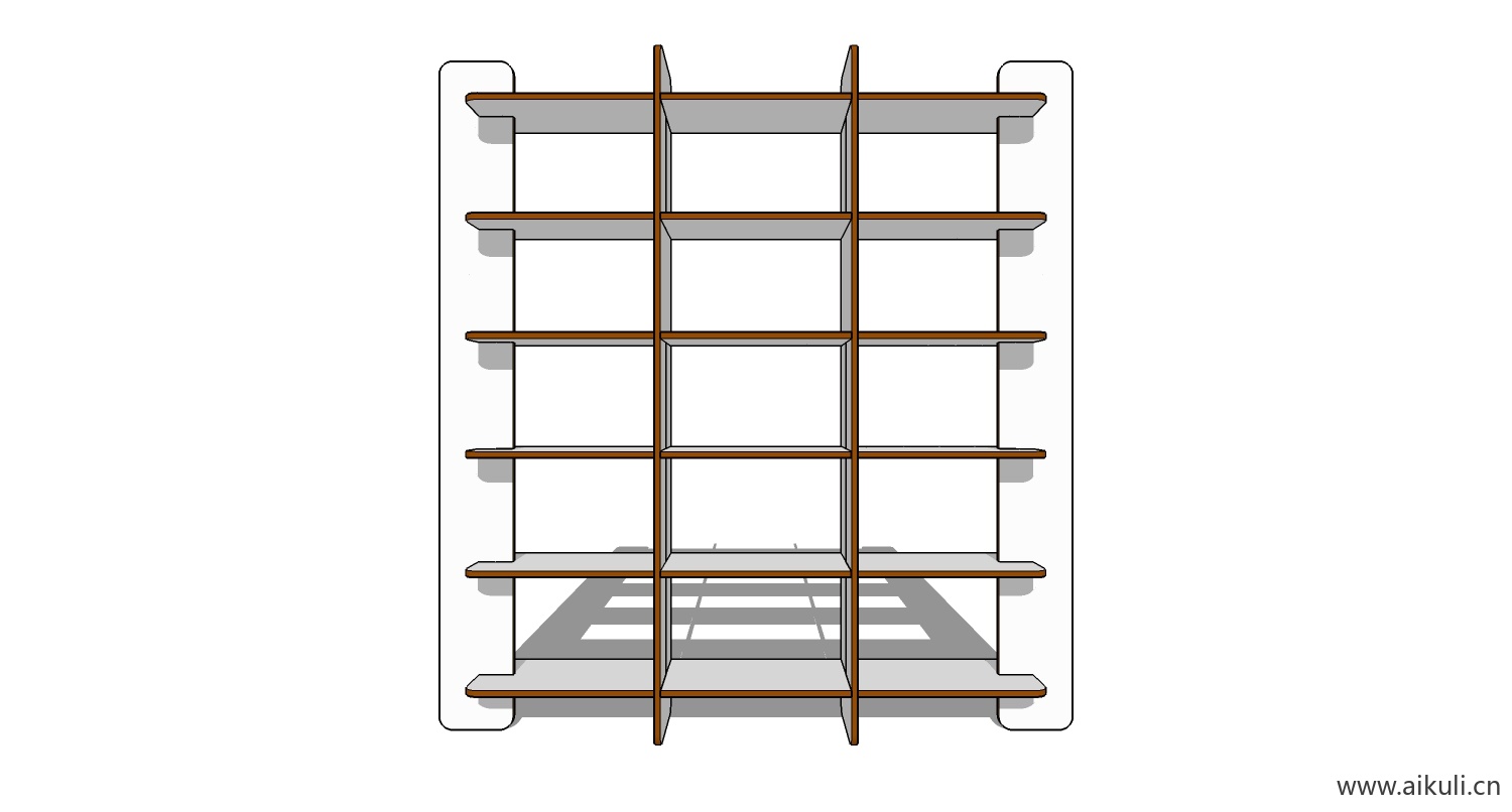 墙柜 书架 异形书柜BookshelfBT SU素材
