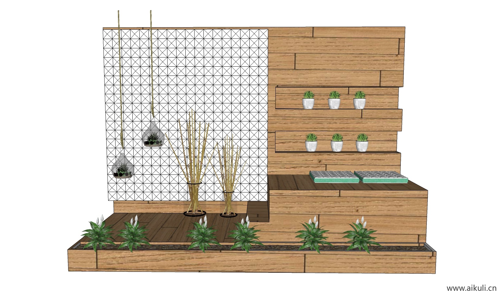 绿墙花架 拱门植物 植物墙 盆栽 盆景G-su免费模型