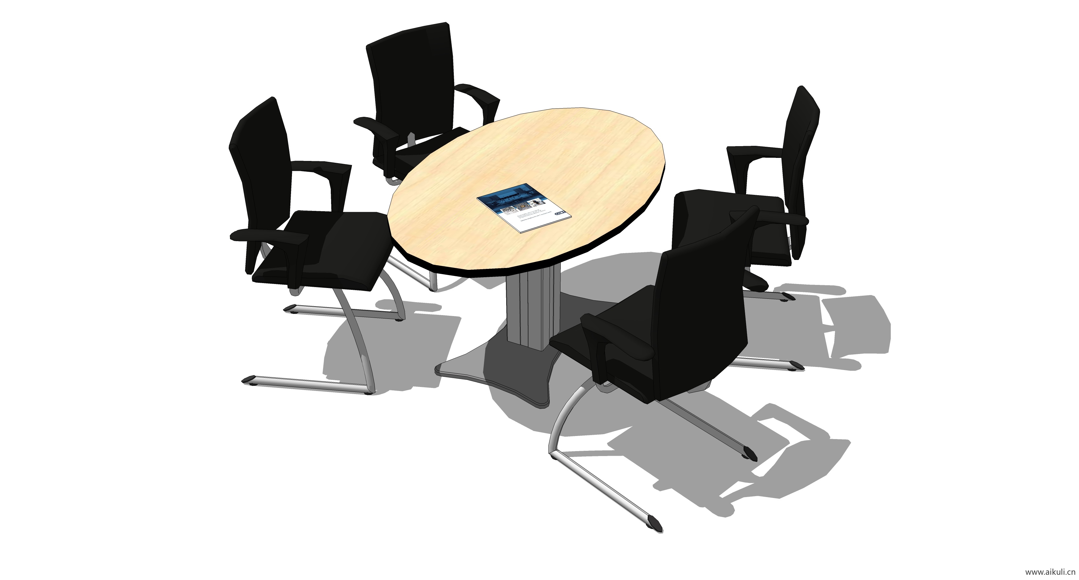 现代工装会议桌椅 实木桌椅D-SU模型