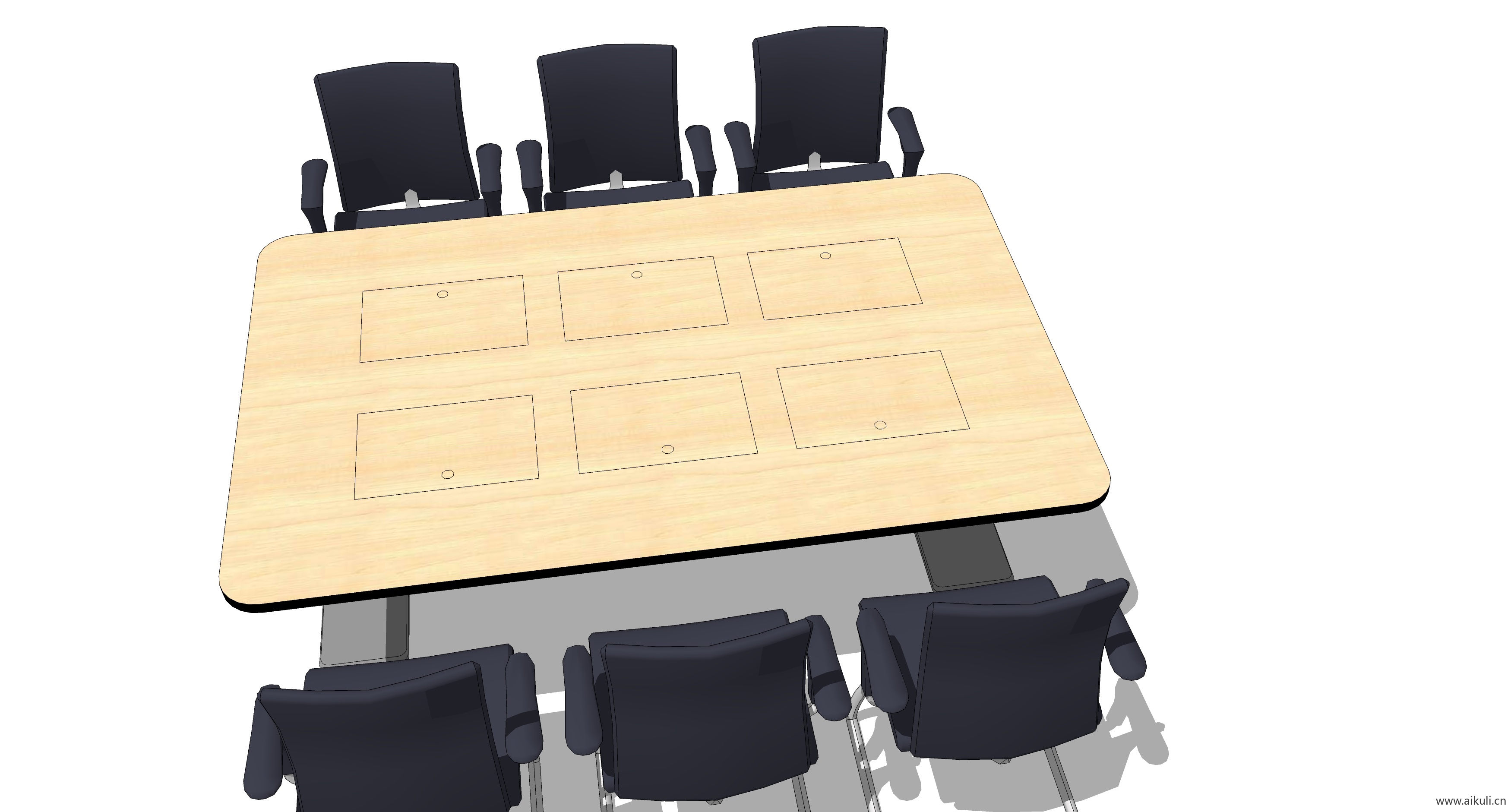 现代工装会议桌椅 实木桌椅C-SU模型