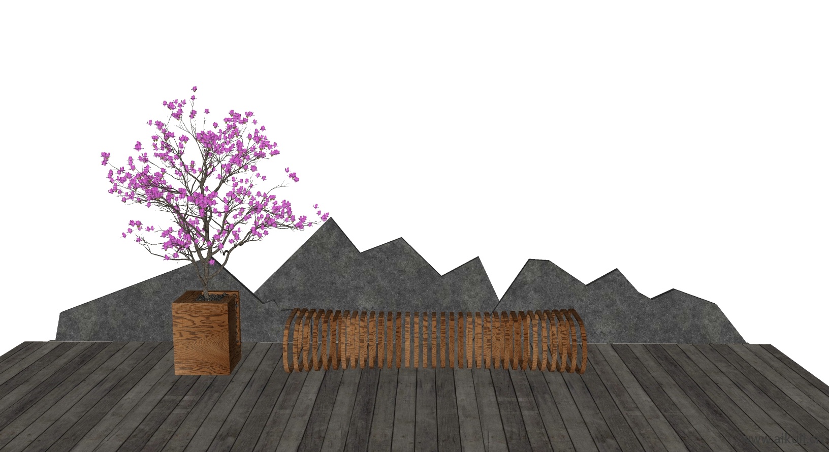 新中式园艺小品 景观小品 装饰小品N-SU模型