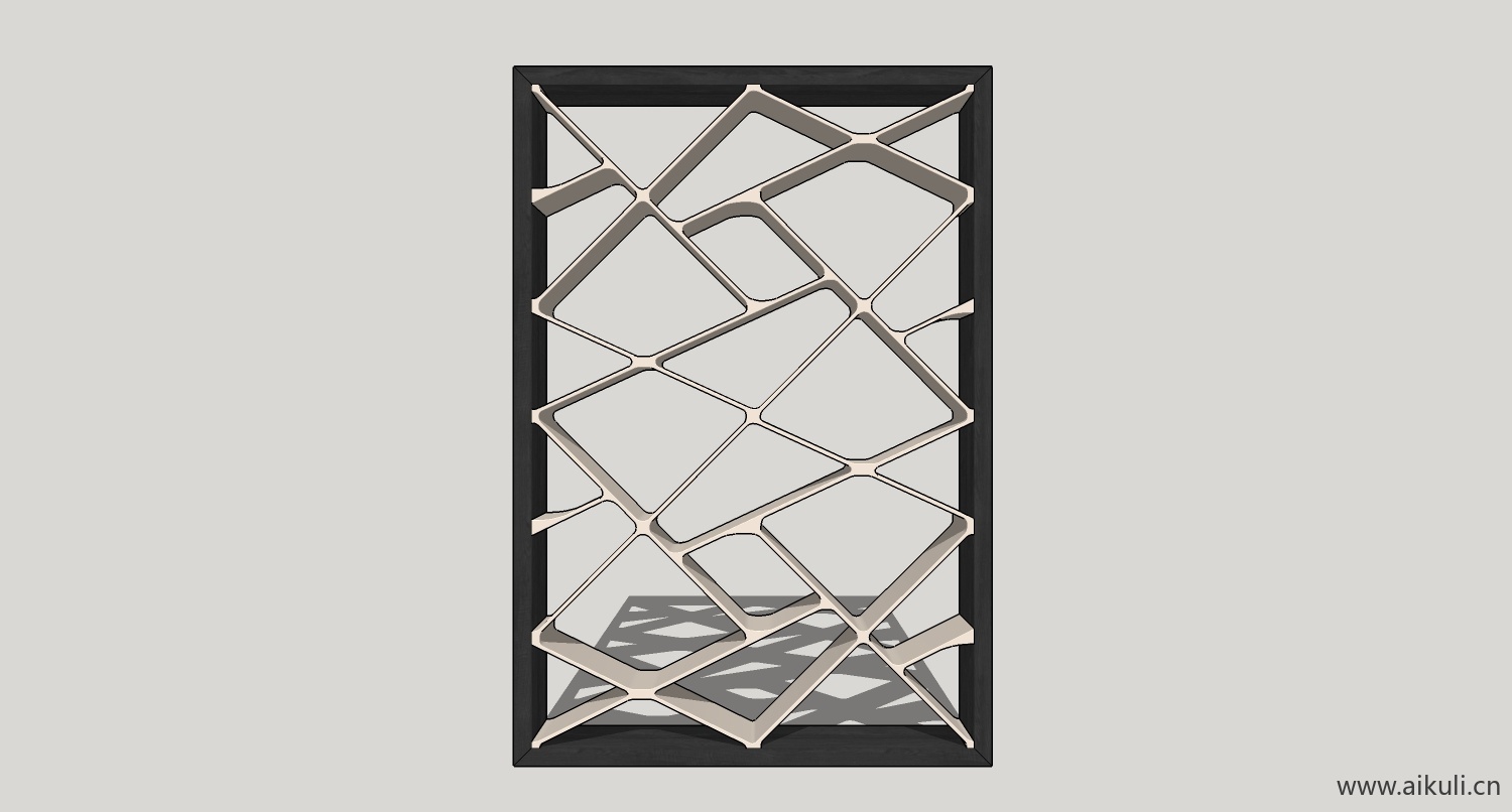 墙柜 书架 异形书柜BookshelfCL SU素材