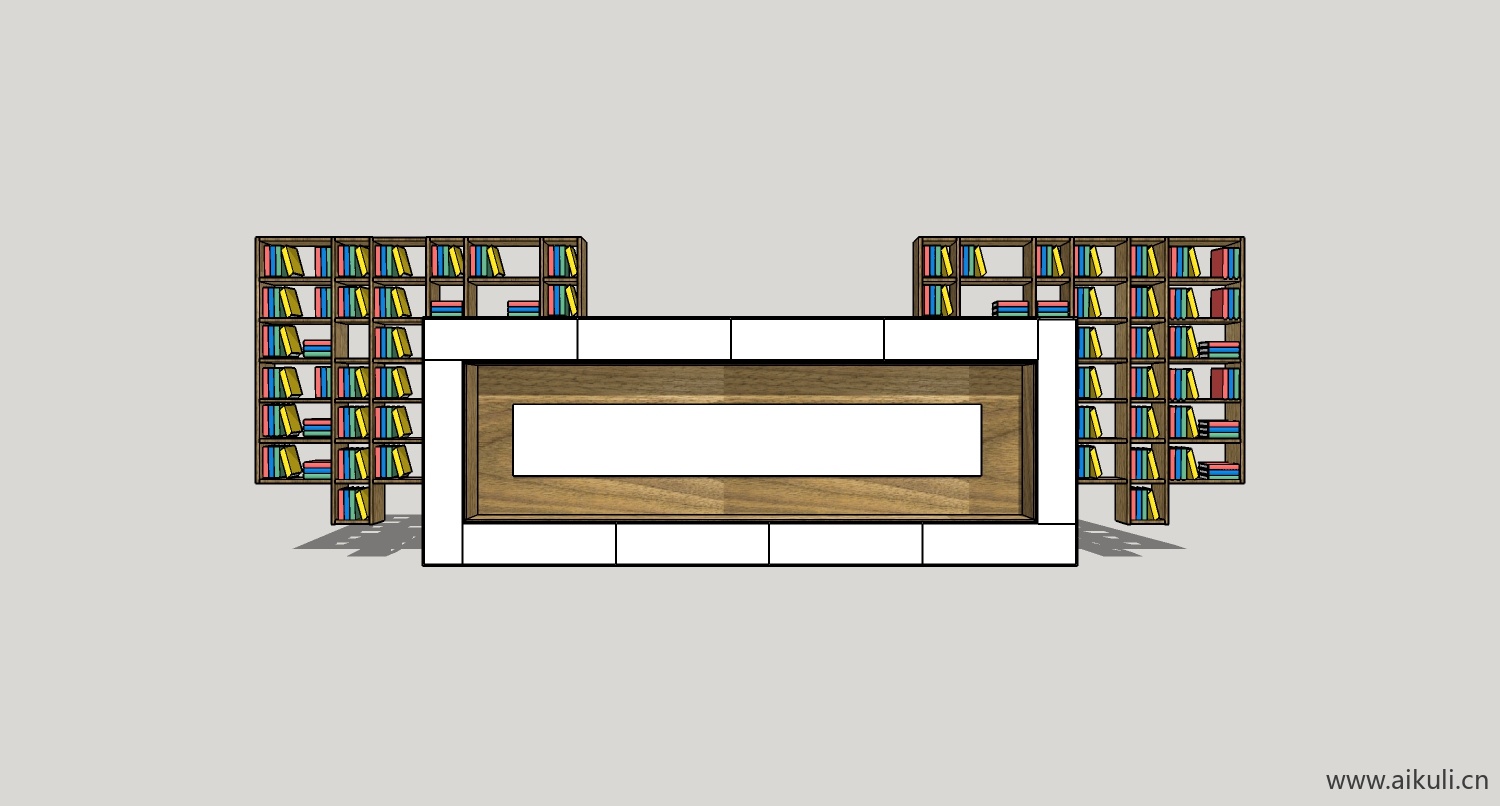 现代墙柜 书架 异形书柜bookcasebu su模型