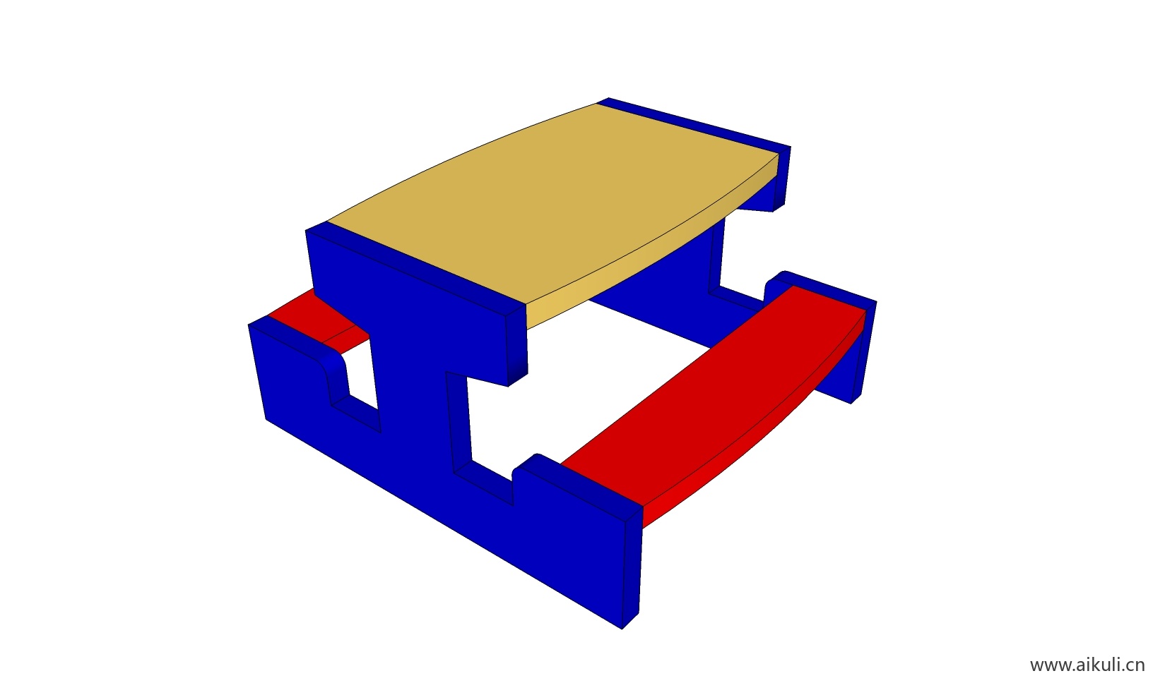 现代儿童卡通桌椅 幼儿园桌椅设施BB-SU模型