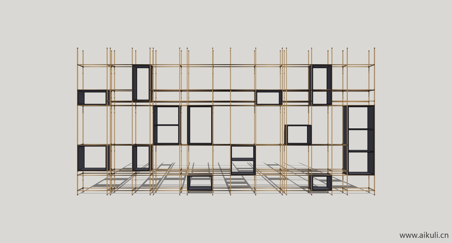 su模型墙柜 书架 异形书柜bookcasebj su素材