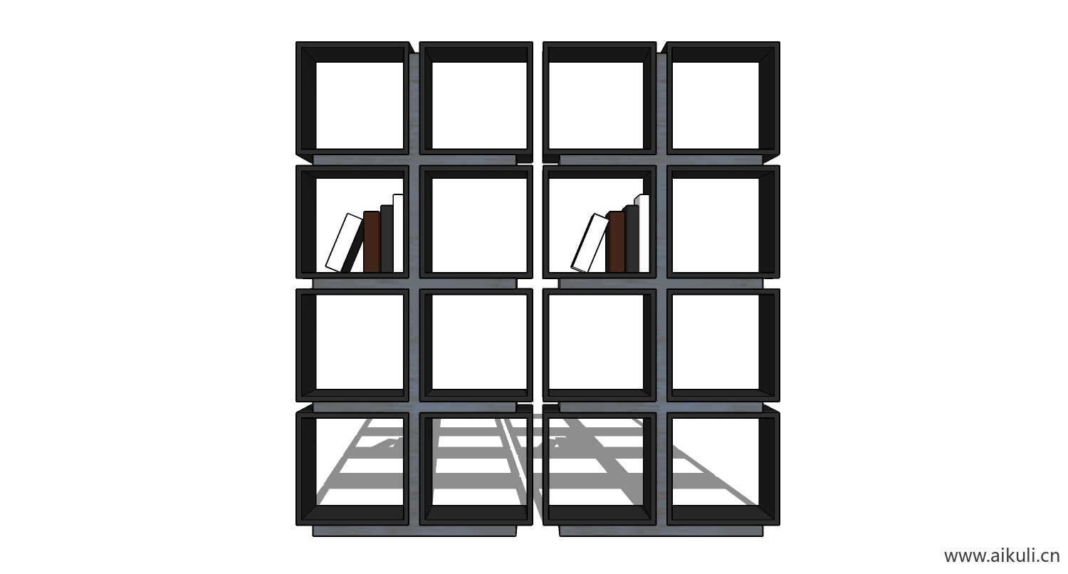 墙柜 书架 异形书柜BookshelfCF SU素材