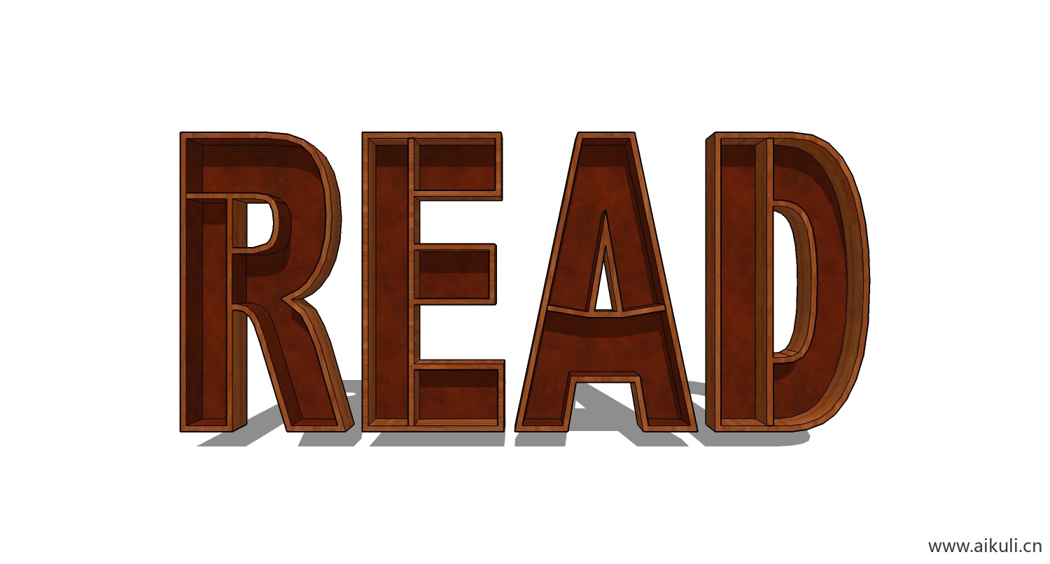 墙柜 书架 异形书柜BookshelfCB SU素材