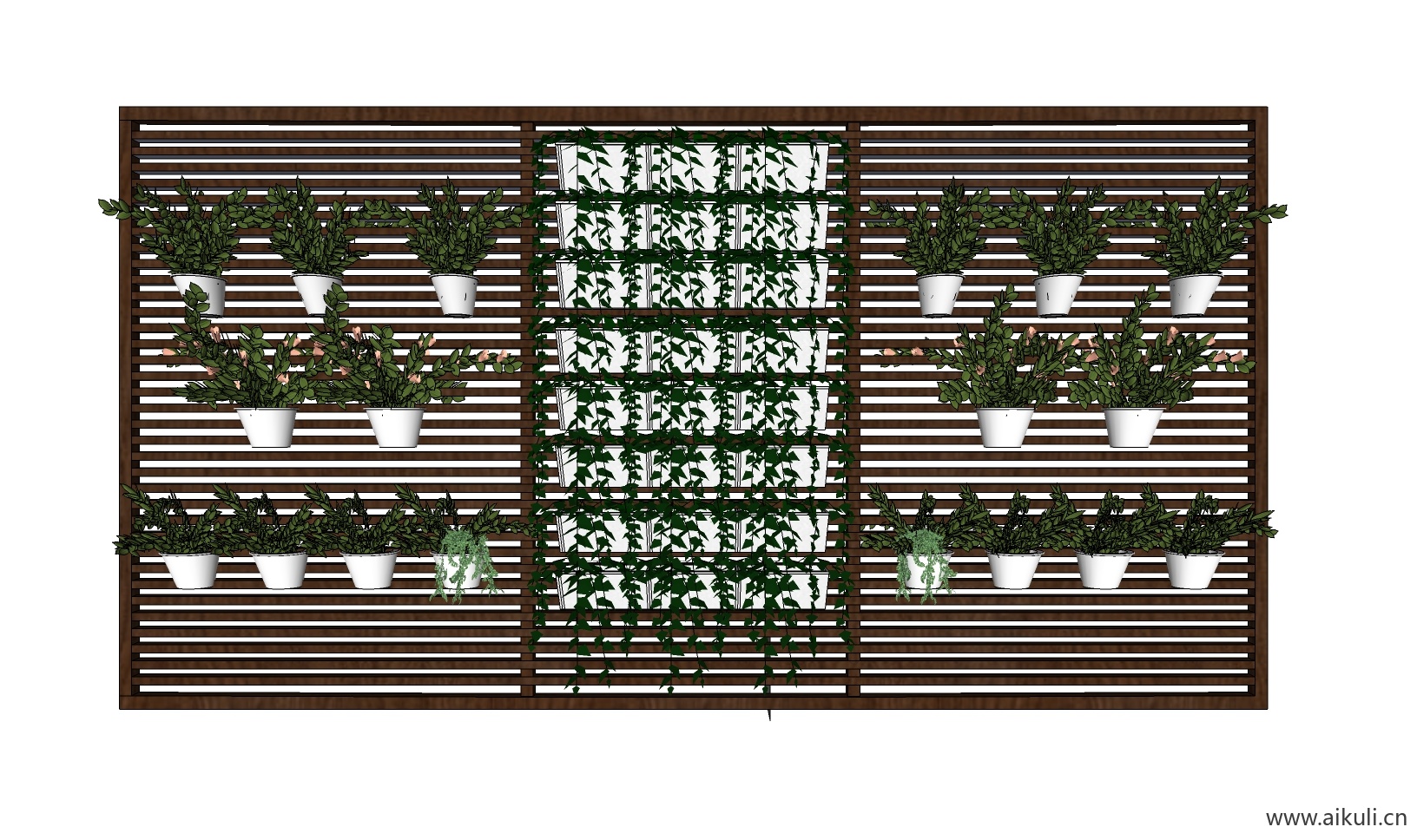 绿墙花架 拱门植物 植物墙 盆栽 盆景W-su免费模型