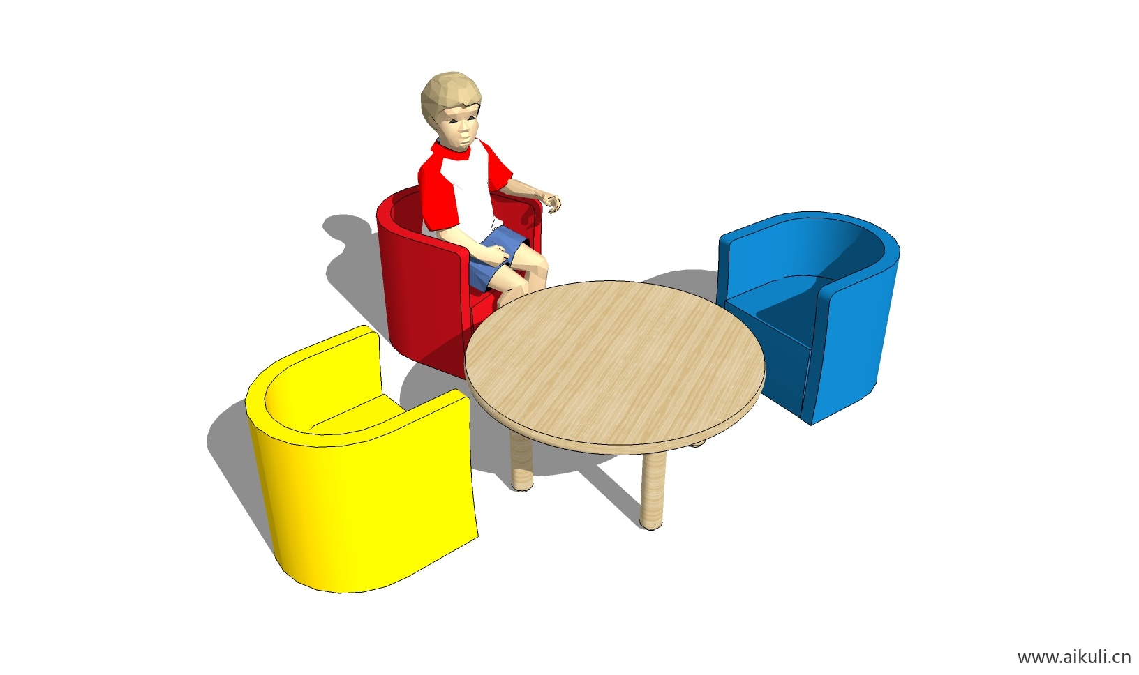 儿童桌椅 幼儿园桌椅设施A-SU模型