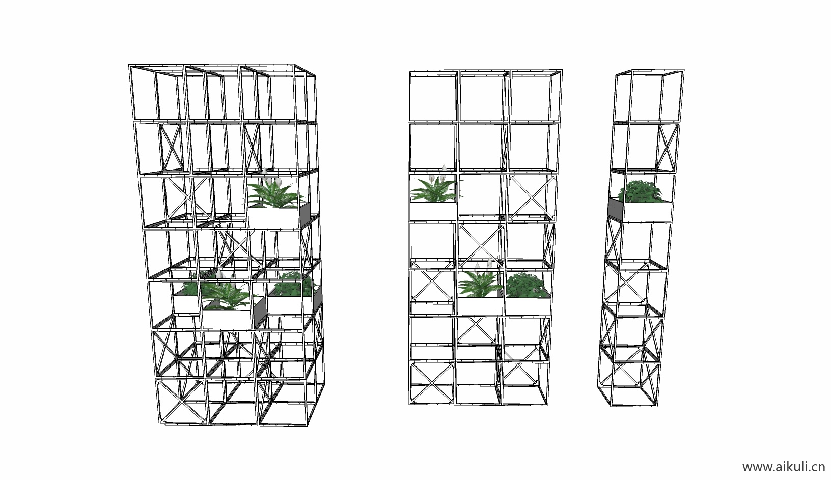 现代绿墙花架 拱门植物 植物墙 盆栽 盆景D-su免费模型