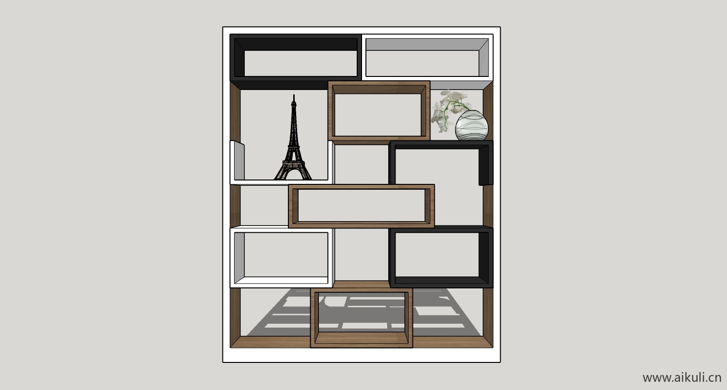 现代墙柜 书架 异形书柜bookcasebe su模型