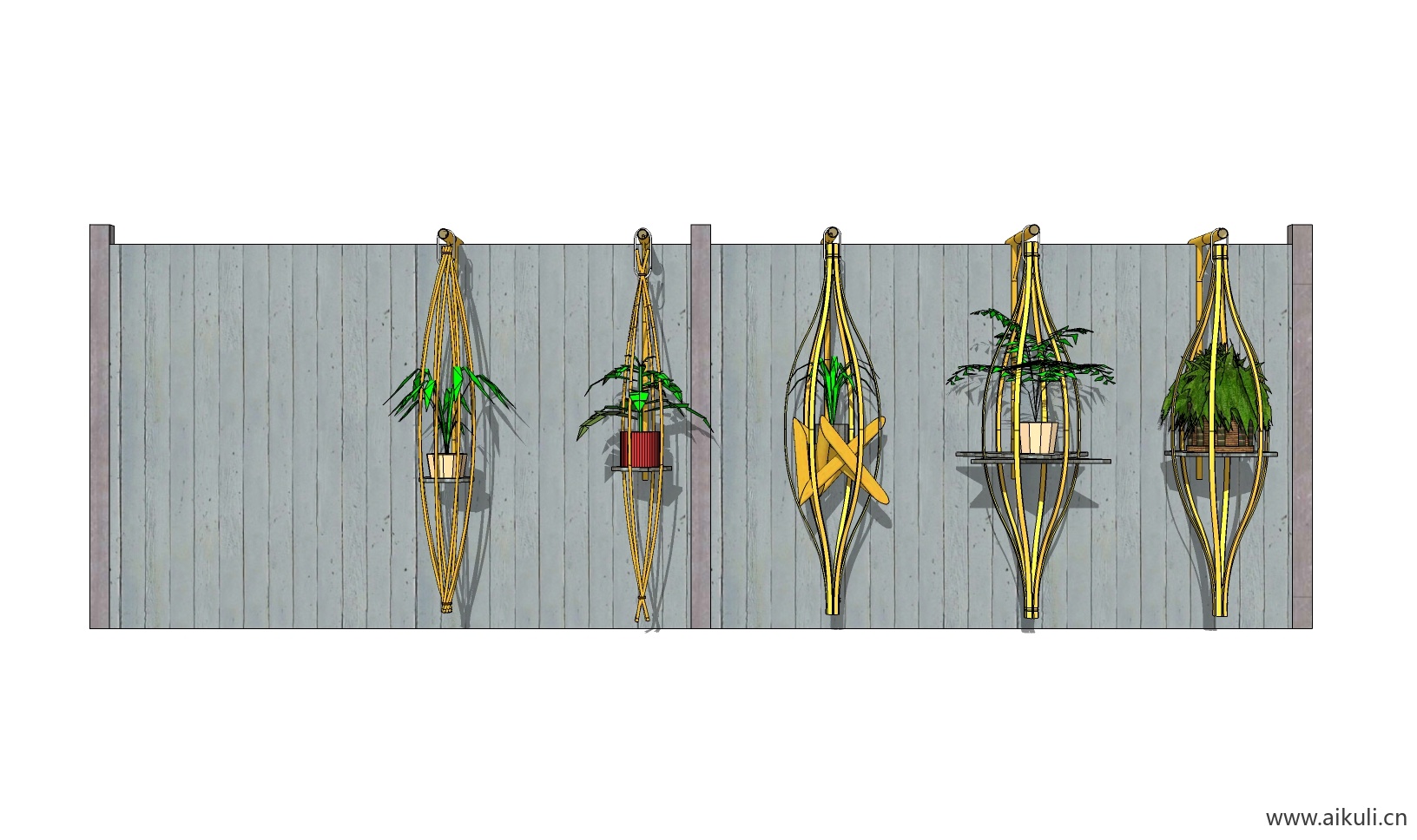 绿墙花架 拱门植物 植物墙 盆栽 盆景BJ-su免费模型