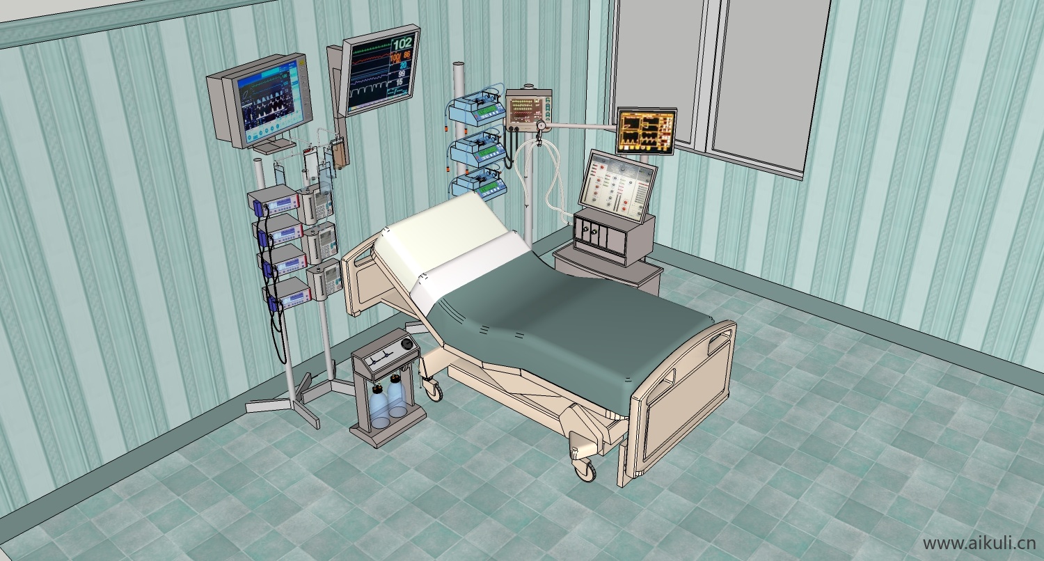 病床病房医疗 医疗设备设施hospital bedbb su模型