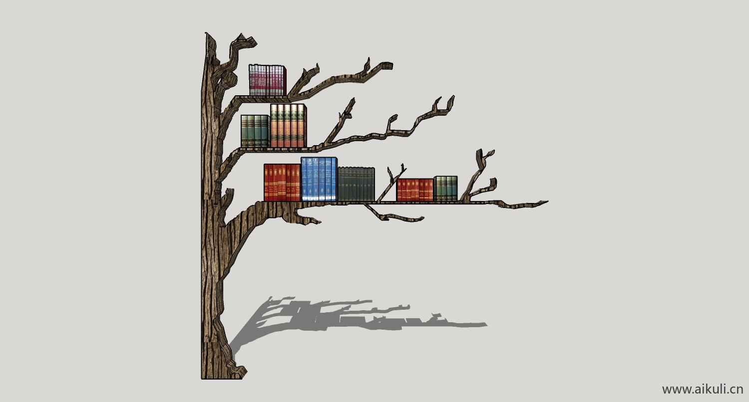 su模型墙柜 书架 异形书柜bookcasebf su素材