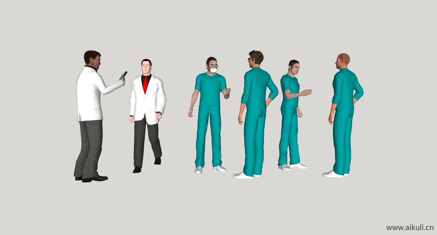 医护人员su模型素材 a-medical staff