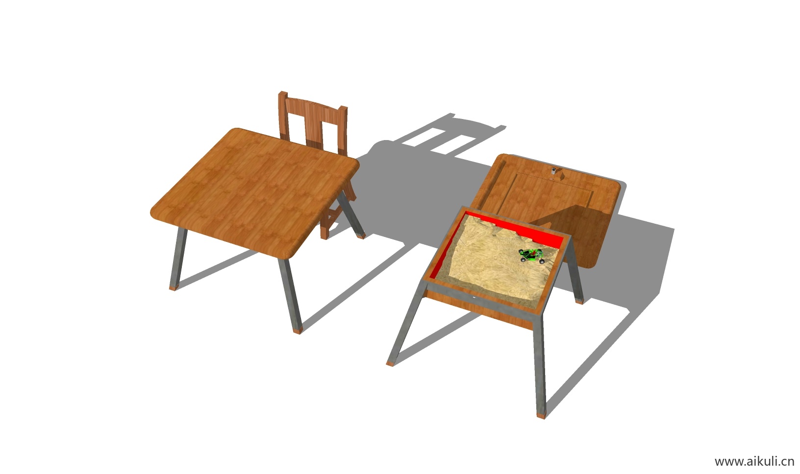 现代儿童卡通桌椅 幼儿园桌椅设施M-SU模型
