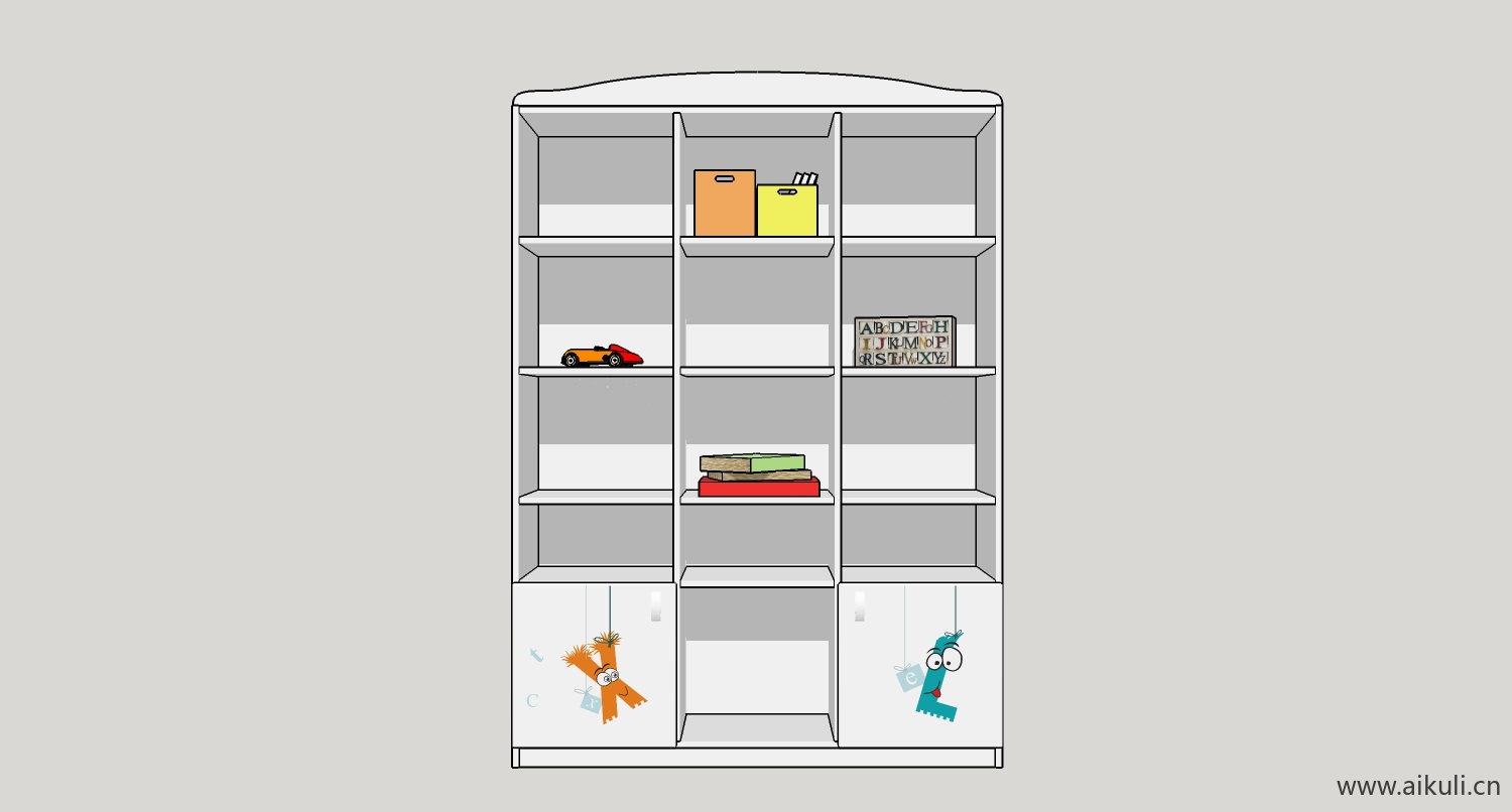 su模型墙柜 书架 异形书柜bookcasel su素材