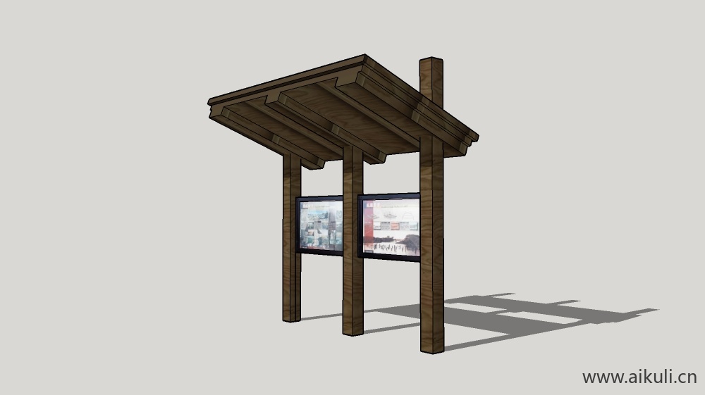 中式宣传栏 校园文化宣传栏Bulletin boardZSU模型