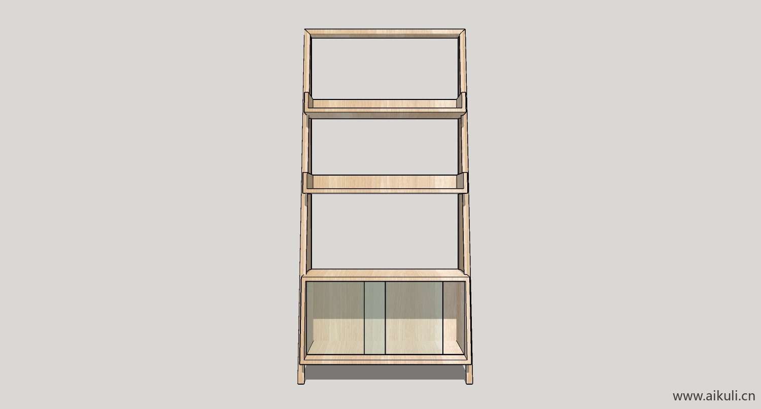 su模型墙柜 书架 异形书柜bookcasebw su素材