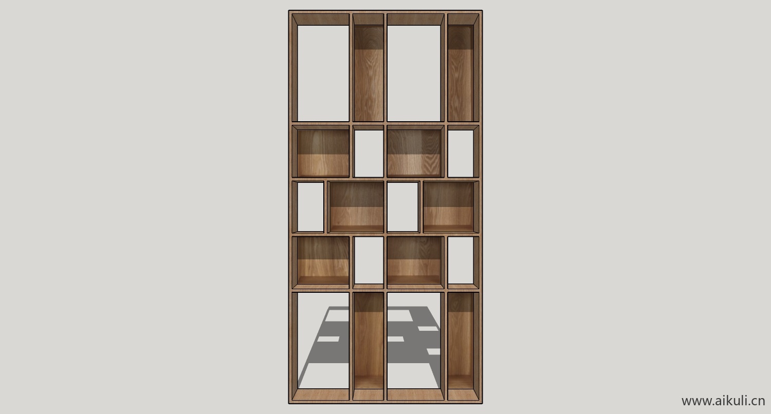 现代墙柜 书架 异形书柜bookcaset su模型