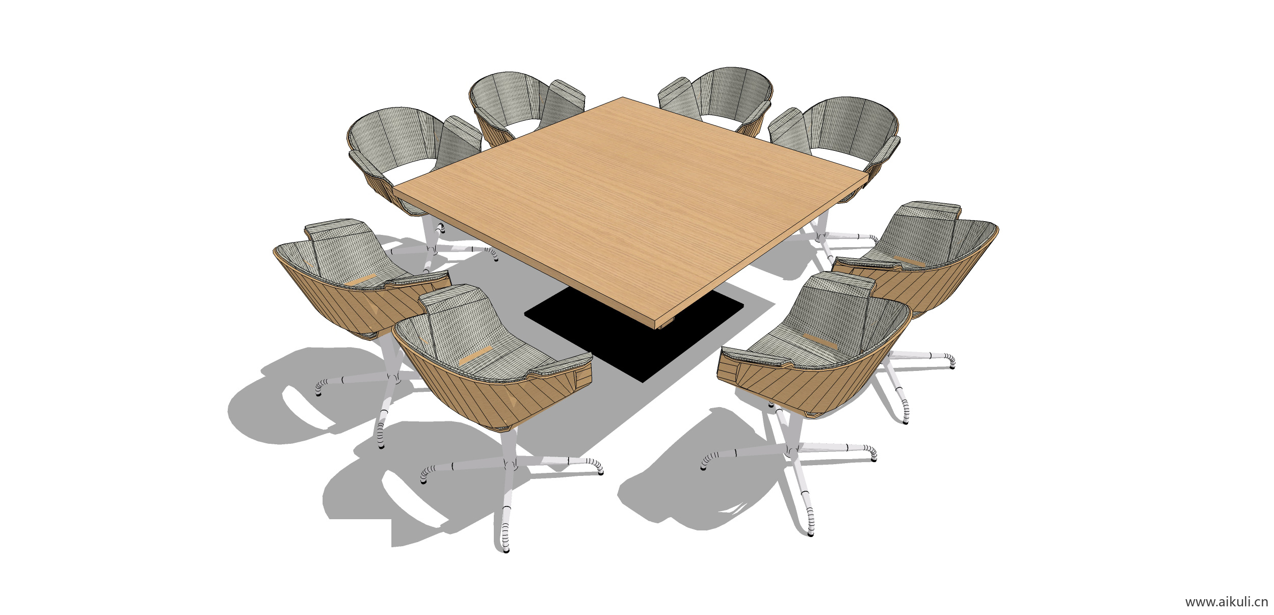 现代工装会议桌椅 实木桌椅R-SU模型