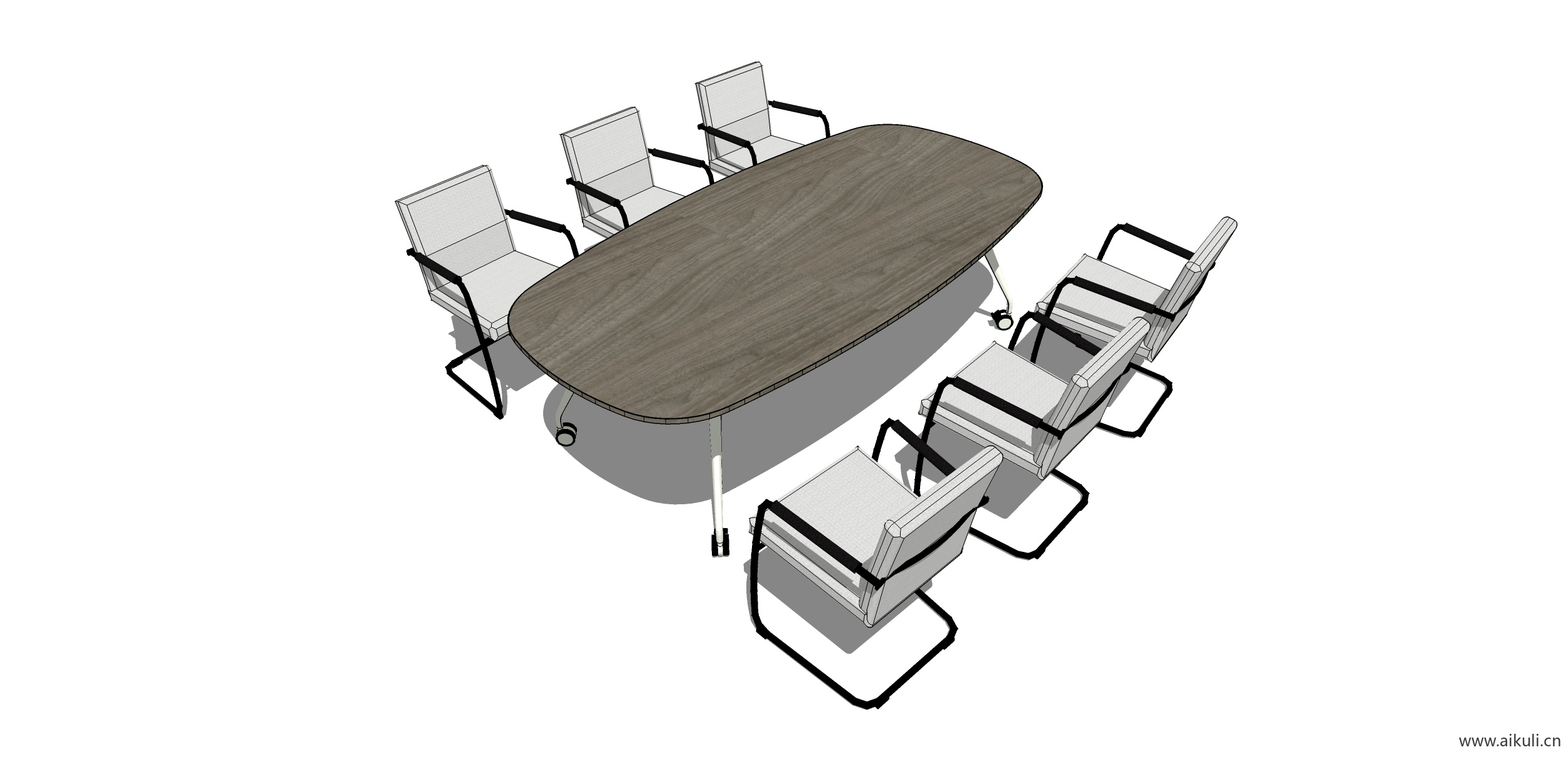 现代工装会议桌椅 实木桌椅O-SU模型