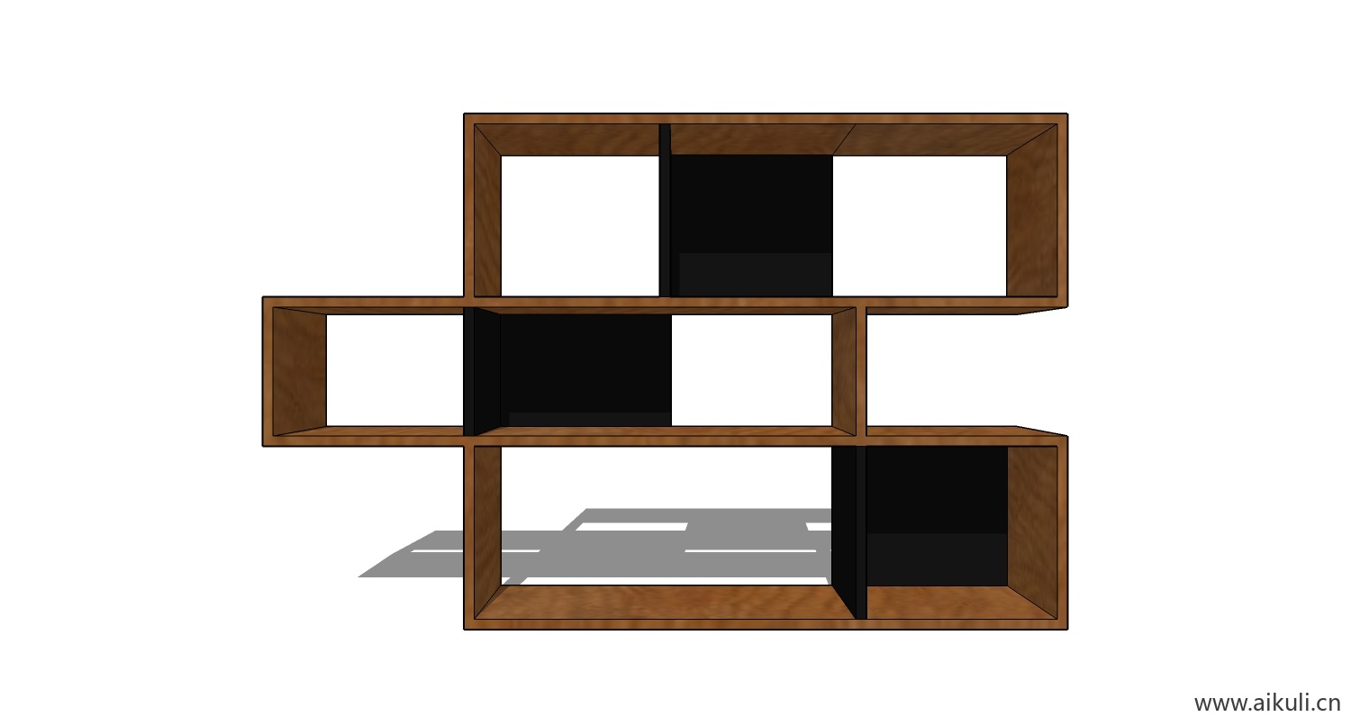 墙柜 书架 异形书柜BookshelfW SU素材