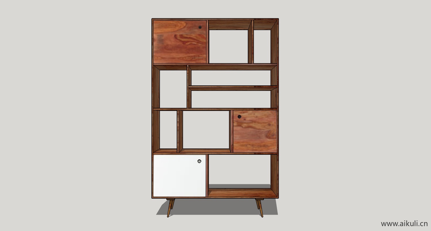 现代墙柜 书架 异形书柜bookcasebk su模型