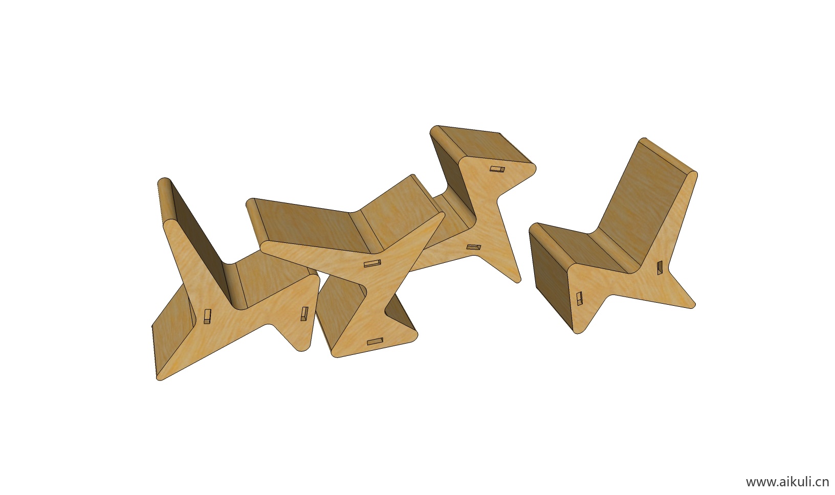 儿童桌椅 幼儿园桌椅设施Z-SU模型