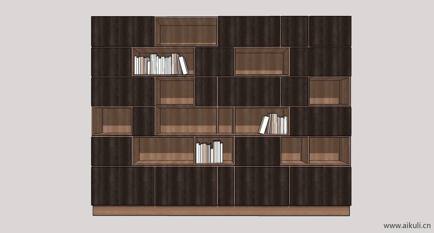 墙柜 书架 异形书柜BookshelfCP SU素材