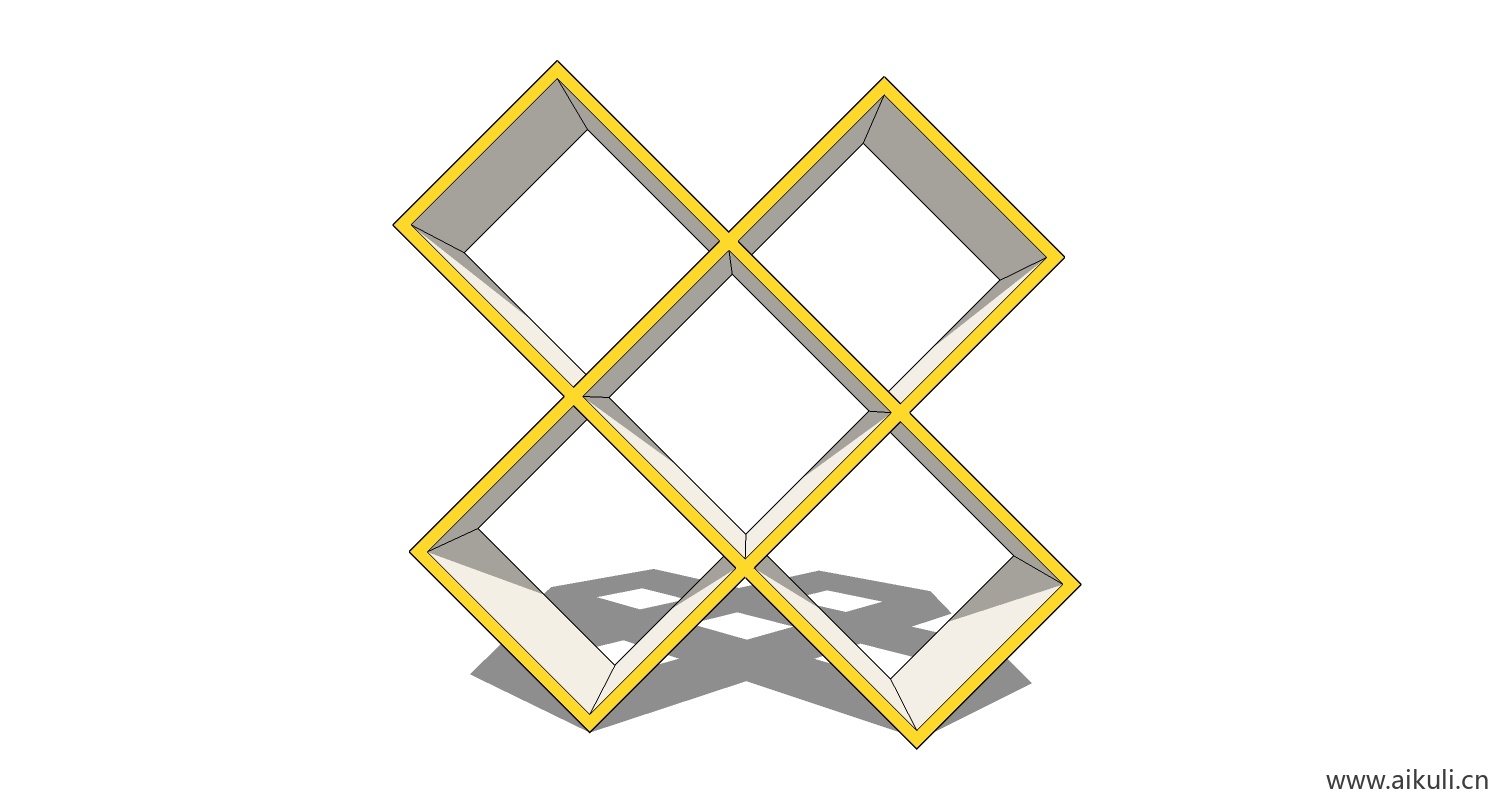 墙柜 书架 异形书柜BookshelfBP SU素材