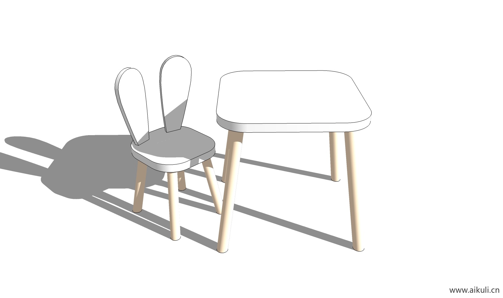 儿童桌椅 幼儿园桌椅设施C-SU模型