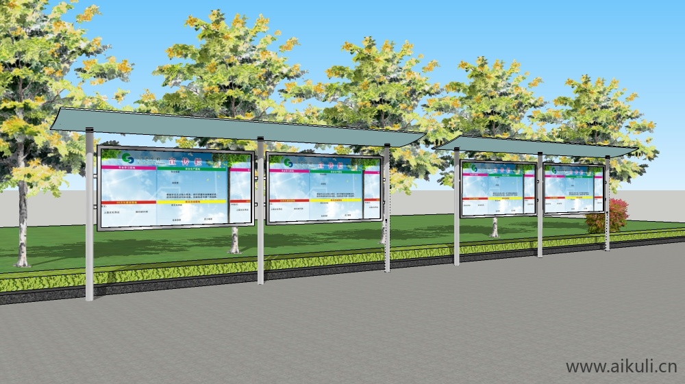 中式宣传栏 校园文化宣传栏Bulletin boardFSU模型