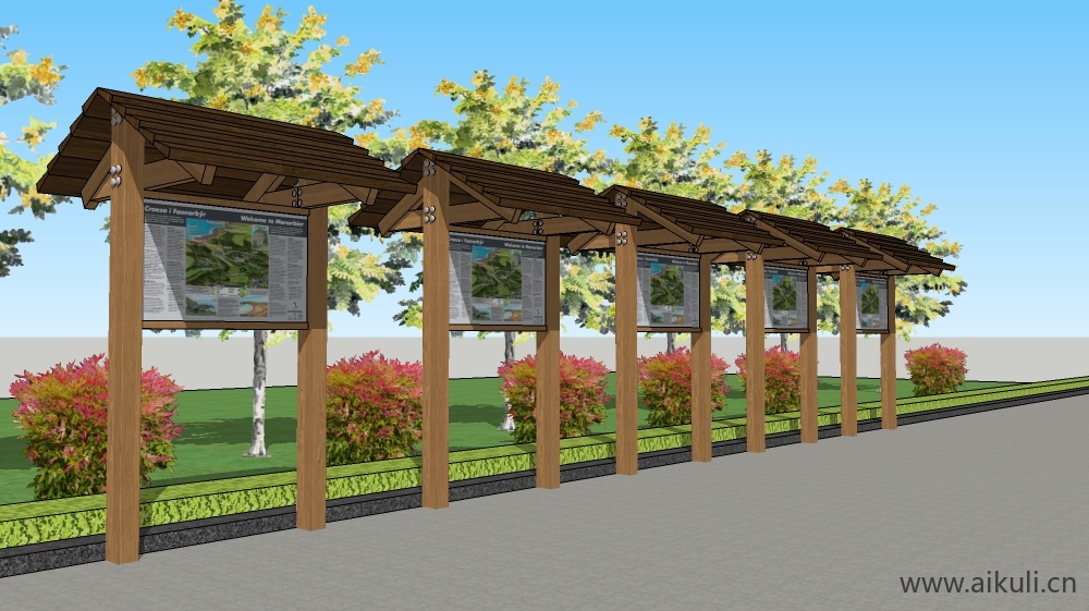 中式宣传栏 校园文化宣传栏Bulletin boardXSU模型