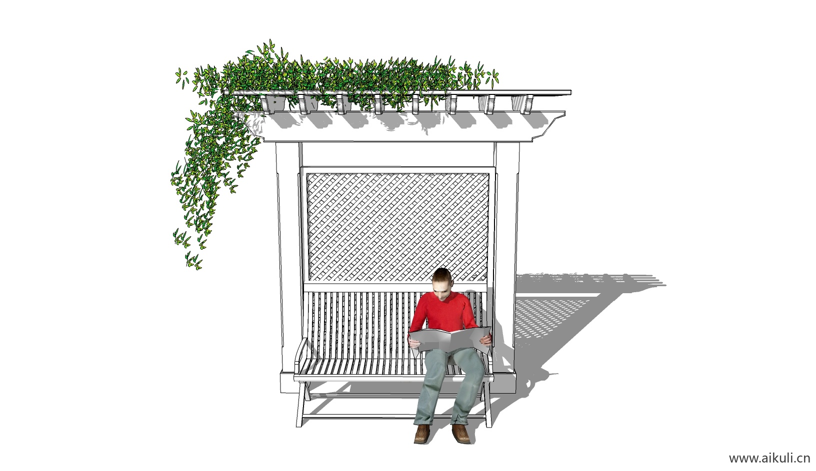 绿墙花架 拱门植物 植物墙 盆栽 盆景BH-su免费模型
