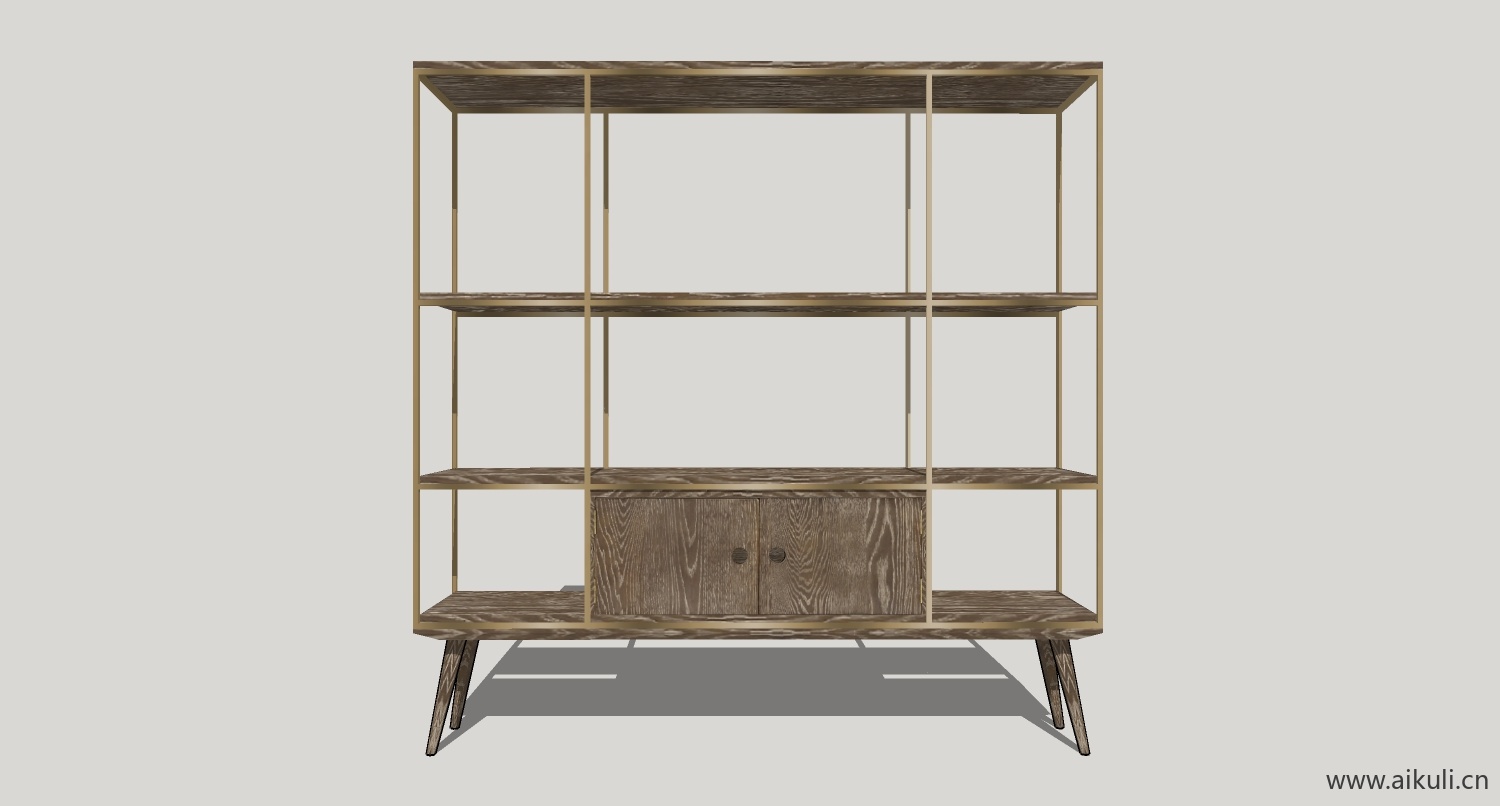 su模型墙柜 书架 异形书柜bookcasebb su素材