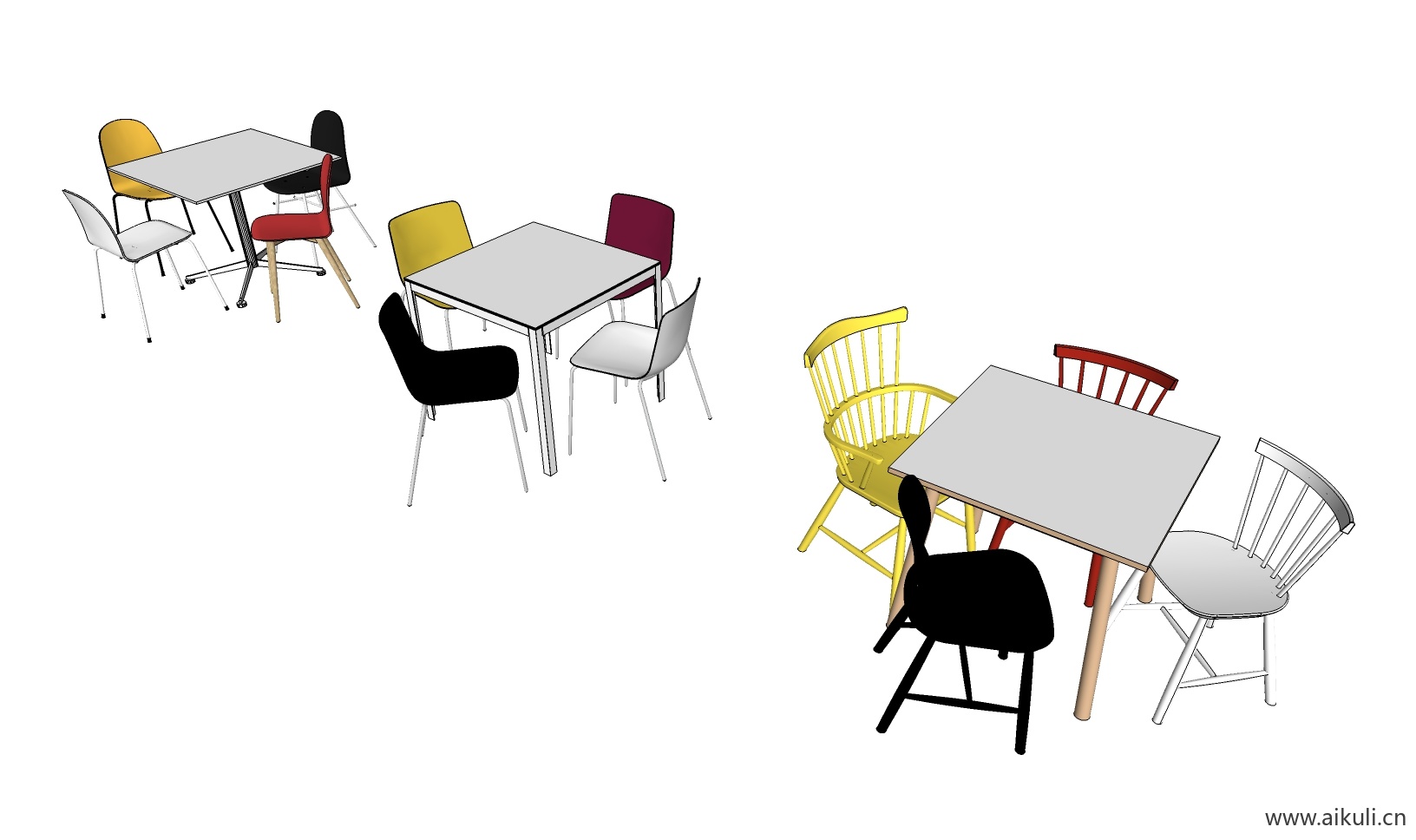 现代儿童卡通桌椅 幼儿园桌椅设施BW-SU模型