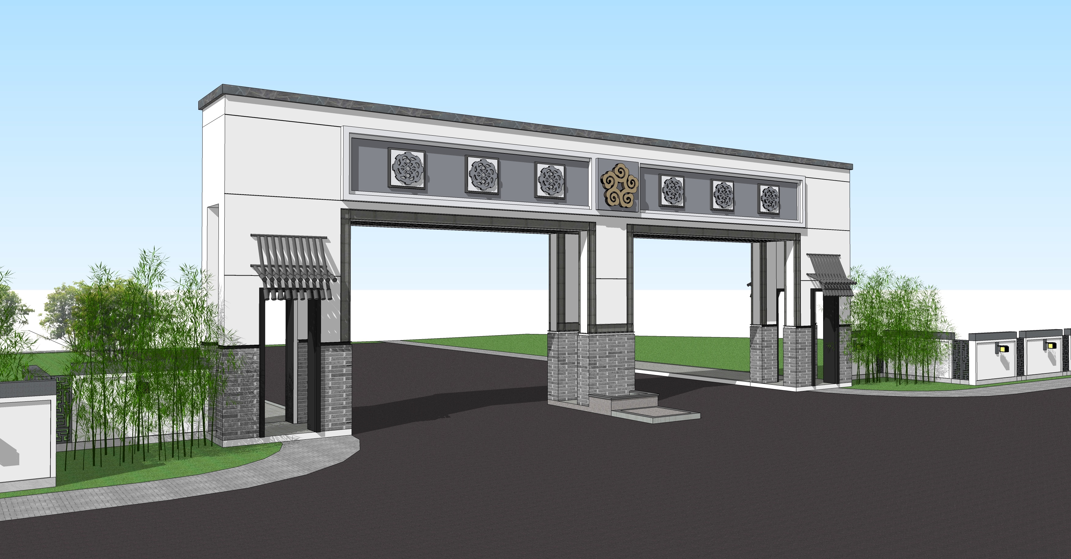 新中式大门景区公园大门3景区公园大门