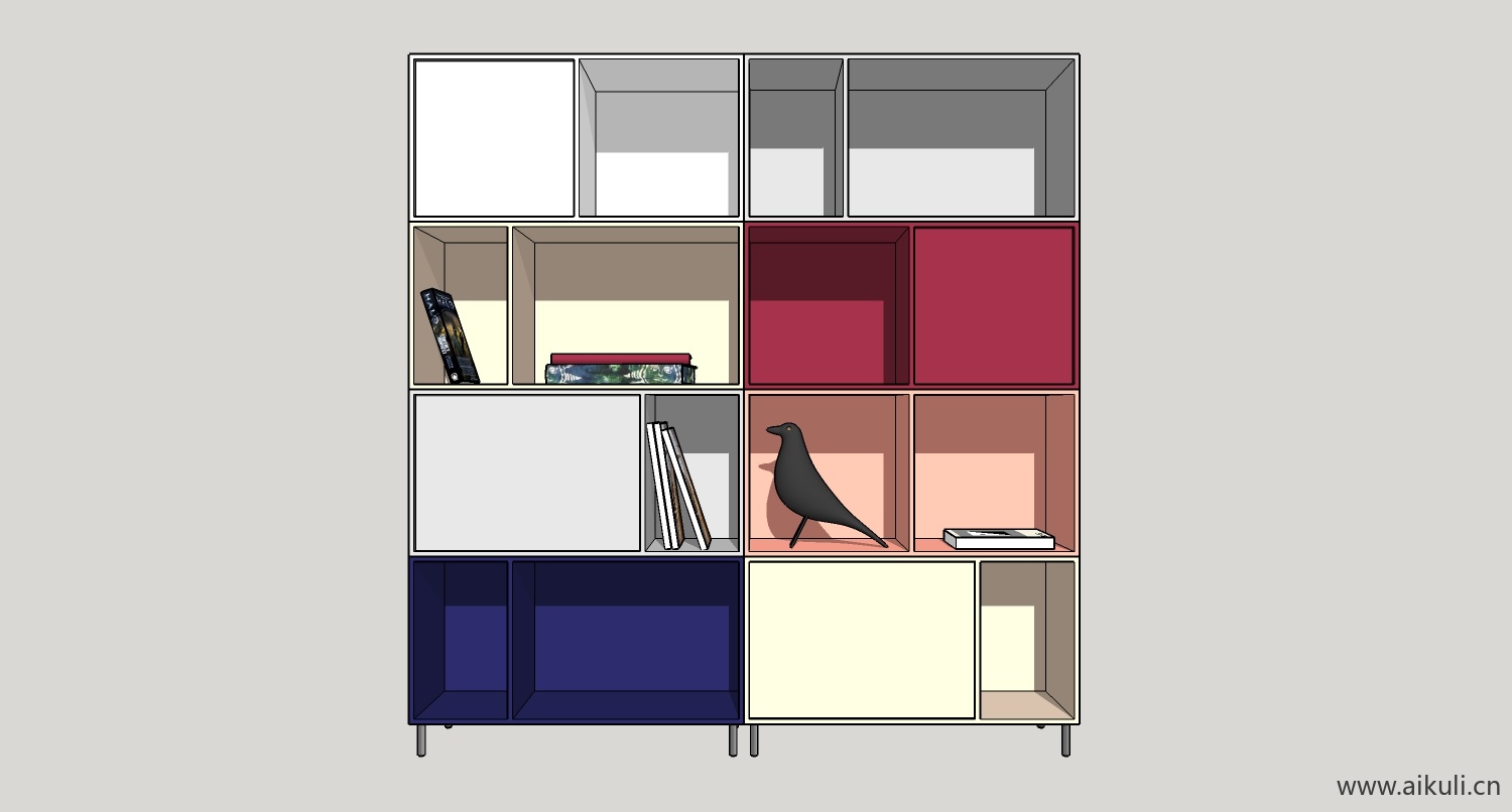 现代墙柜 书架 异形书柜bookcasebv su模型