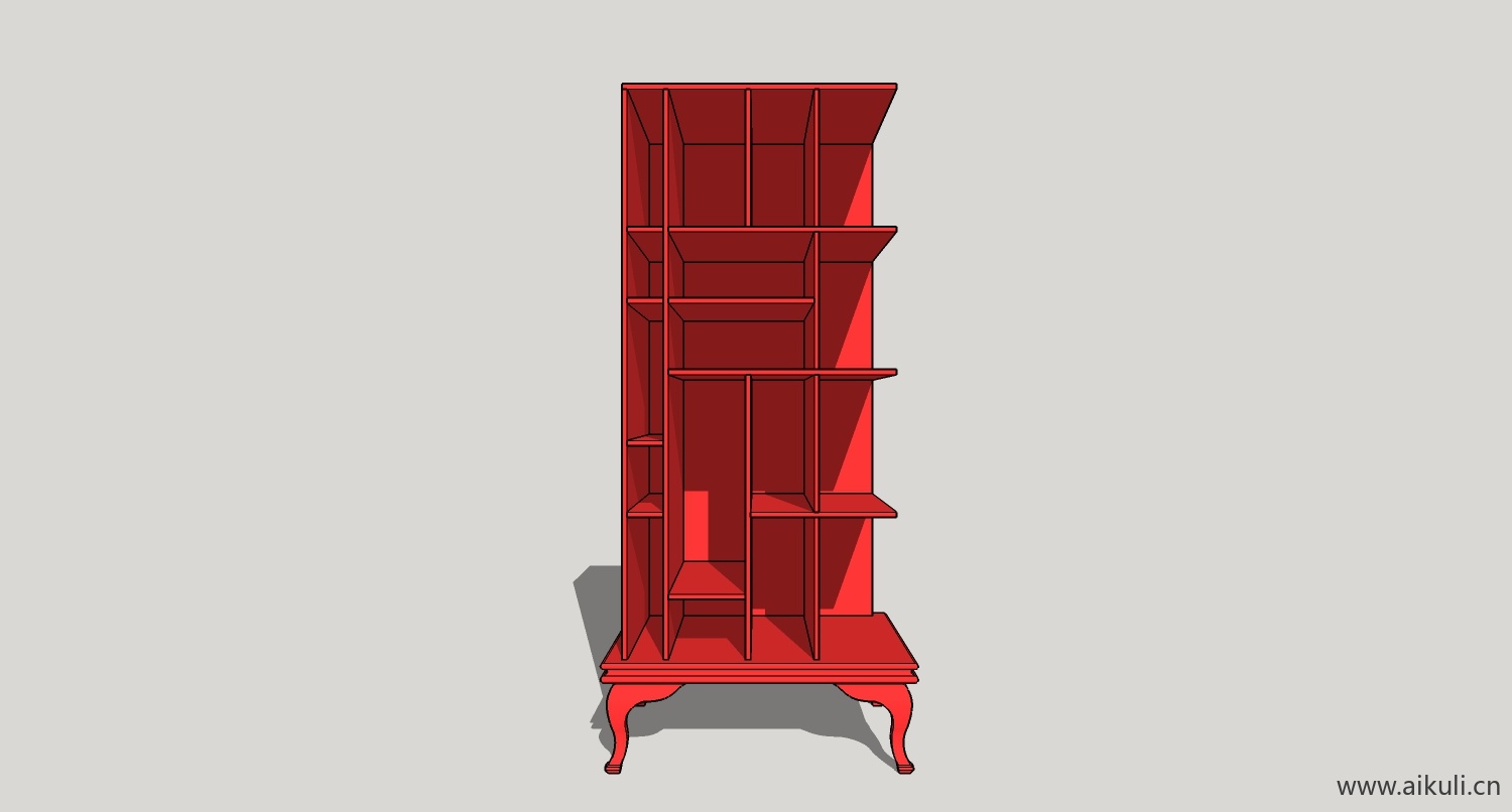 现代墙柜 书架 异形书柜bookcaseq su模型