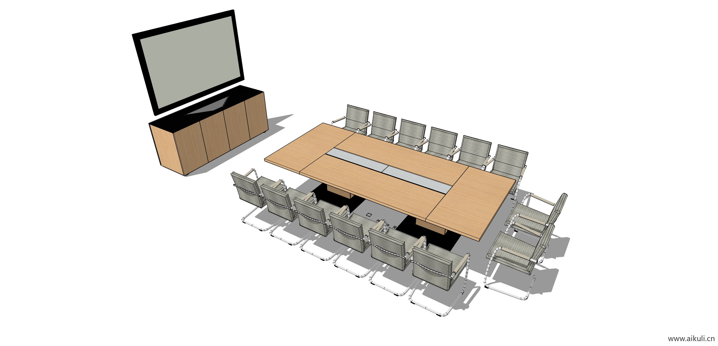 现代工装会议桌椅 实木桌椅S-SU模型