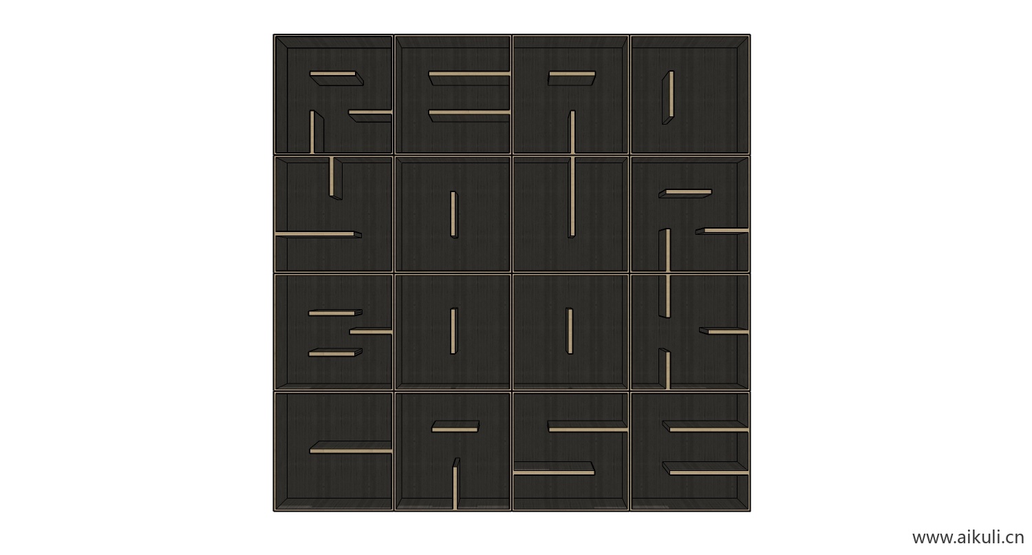 现代墙柜 书架 异形书柜bookcasebf su模型