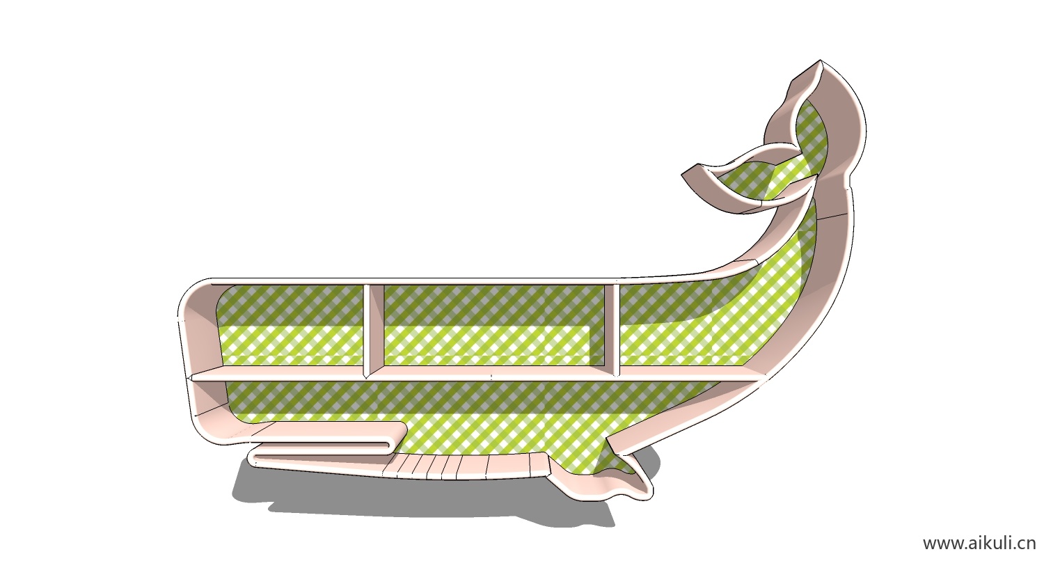 墙柜 书架 异形书柜BookshelfS SU素材