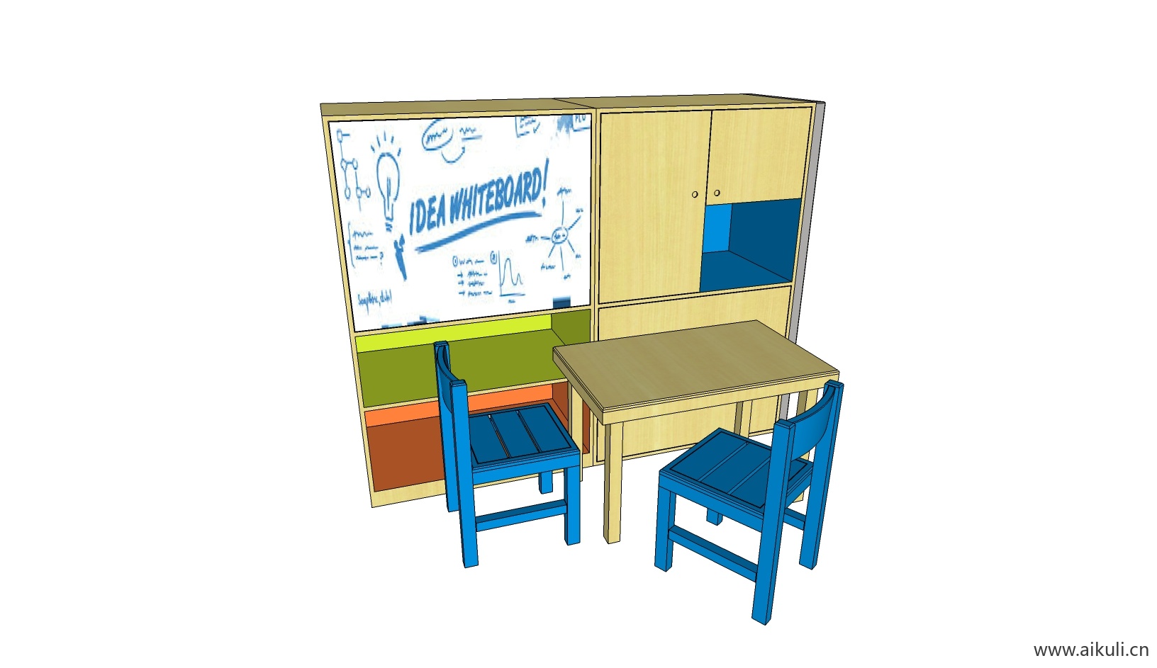 现代儿童卡通桌椅 幼儿园桌椅设施B-SU模型