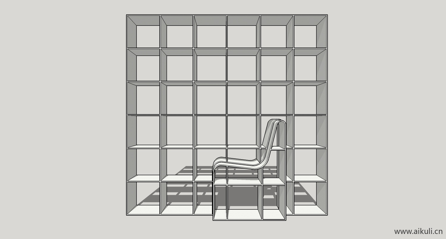 现代墙柜 书架 异形书柜bookcaseo su模型