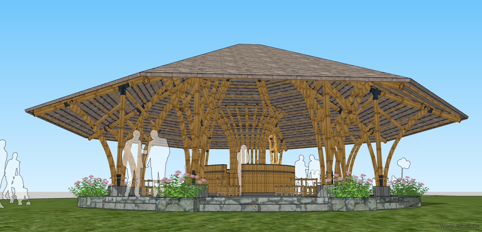 新中式竹结构廊架