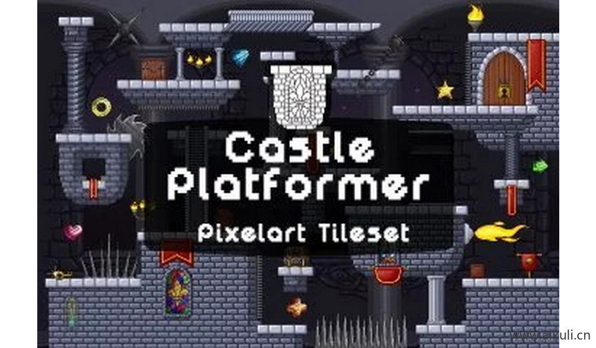 像素类游戏地图-素材2D横版冒险关卡场景PNG透明UI背景独立制作