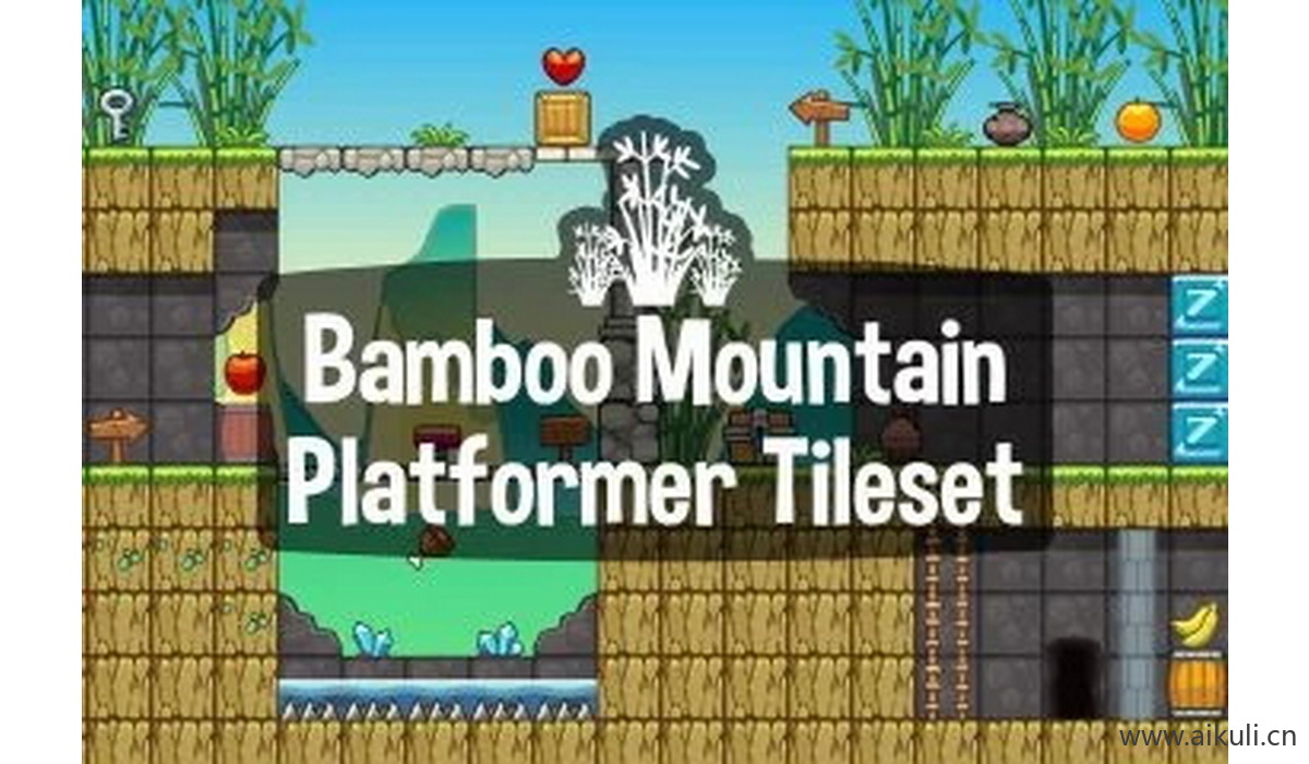 像素类游戏地图24-素材2D横版冒险关卡场景PNG透明UI背景独立制作