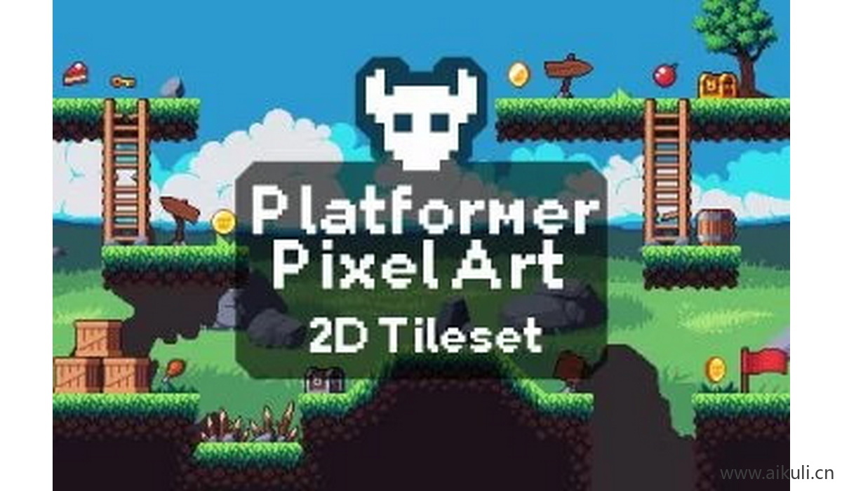 像素类游戏地图29-素材2D横版冒险关卡场景PNG透明UI背景独立制作