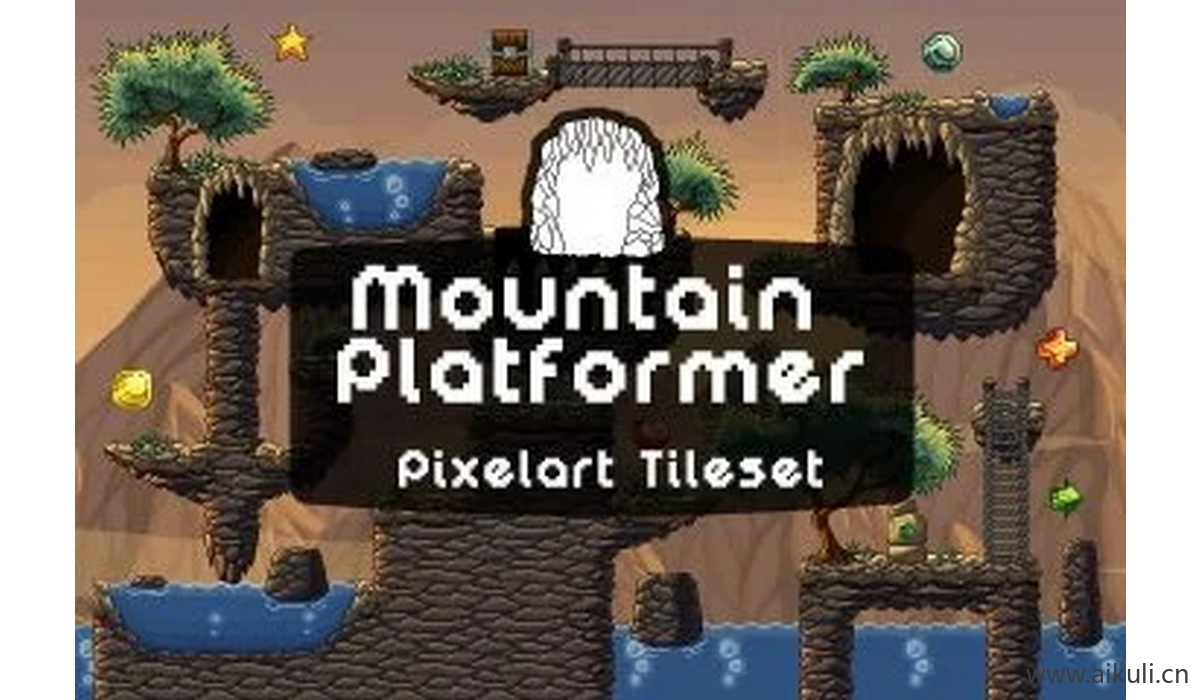 像素类游戏地图16-素材2D横版冒险关卡场景PNG透明UI背景独立制作